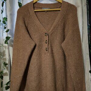 Marled quarter button sweater (XL)